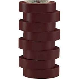 Ruban d'isolation et de repérage électrique 15 mm x 10 m x 0.15 mm brun (x 8)|Bizline-BIZ350018