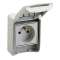 PratiKa - prise de courant FR 2P+T - 65x85mm - 10/16A 250V - IP55 - gris RAL7035