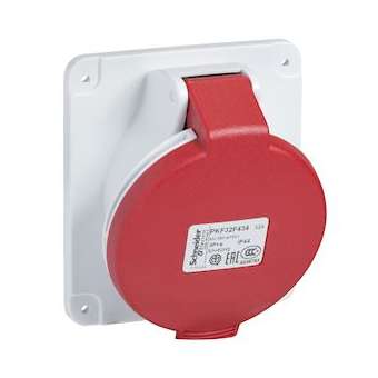 PratiKa - socle prise industrielle - 32A - IP44 - 380 - 5P - vis|Schneider Electric-SCHPKF32F435