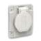 PratiKa - socle de prise NF 65x85mm - 2P+T 10-16 A - IP54 - connex. arr. - gris