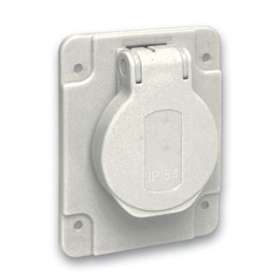 PratiKa - socle de prise NF 65x85mm - 2P+T 10-16 A - IP54 - connex. arr. - gris|Schneider Electric-SCHPKN61G