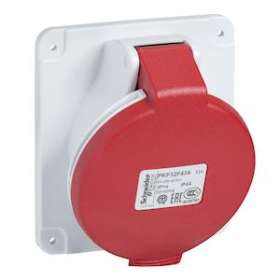 PratiKa - socle prise industrielle - 32A - IP44 - 380 - 4P - vis|Schneider Electric-SCHPKF32F434
