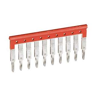 Peigne pour 10 blocs de jonction à vis ou ressort Viking3 pas 5mm - rouge|Legrand-LEG037501