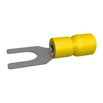 Cosse pré-isolée fourche jaune 4-6 mm² M5 (x 100)|Bizline-BIZ253001
