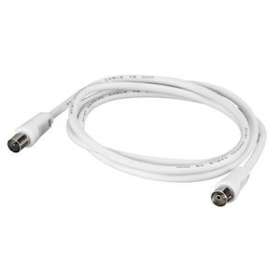 Rallonge télévision 1 fiche femelle et 1 fiche mâle D9,52mm - longueur 2m -blan|Legrand-LEG091024