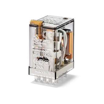 Relais industriel 4RT 7A 12V AC, bouton test et indicateur mécanique|Finder-FID553480120040