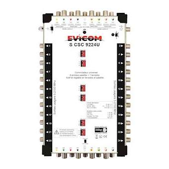 Commutateur universel 9 câbles 8 sat. + terrestre, 24 sorties|Evicom-EVCSCSC9224U