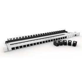 Panneau 24 ports 0.5U (ID 25/48) équipé de 24 noyaux NKJUC6TL|Gigamedia-GGMNKJU48PC605