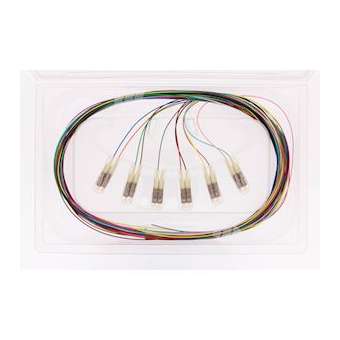 Lot de 12 pigtails de couleurs LC OM3 50/125 µm 2 m|Gigamedia-GGMS4MLC2ML