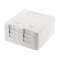 Boîtier 2 ports RJ45 keystone avec volets de protection, blanc