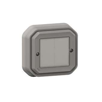 Commande double Self-e pour éclairage et prise Plexo with Netatmo complet gris|Legrand-LEG069819L