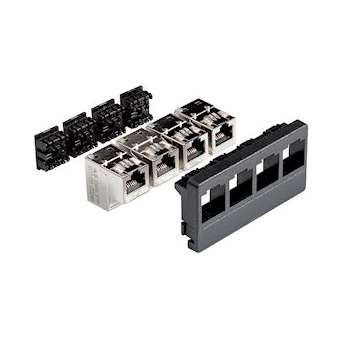 LexCom Home Bloc de Brassage équipé de 4 RJ45 Cat6 blindées S-ONE|Schneider Electric-SCHVDIR512002