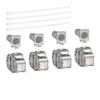 Jeu de 4 connecteurs RJ45 cat.6a STP pour grade 3TV|Hager-HAGTN008