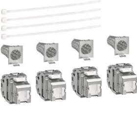 Jeu de 4 connecteurs RJ45 cat.6a STP pour grade 3TV|Hager-HAGTN008