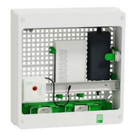 Resi9 Coffret VDI 18M2R - Switch 9ports PoE - 2 prises - grade 3TV 8xRJ45 cat6a|Schneider Electric-SCHR9H18402VDIXS