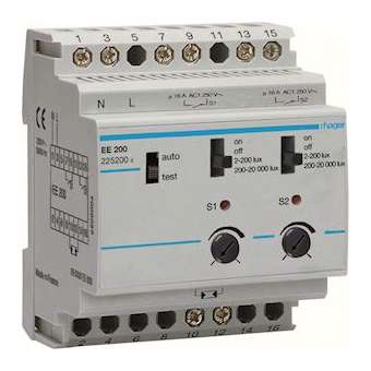 Interrupteur crépusculaire, 2 voies, 20kLux|Hager-HAGEE200