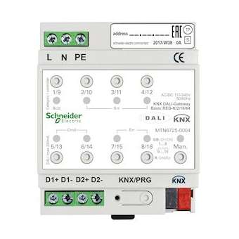 KNX - actionneur éclairage avec interface DALI - 2L - 32G - 128 ballasts|Schneider Electric-SCHMTN6725-0004
