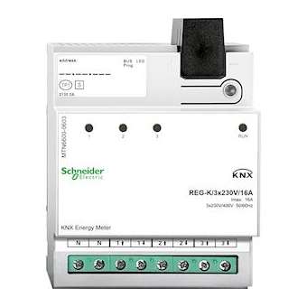 KNX - compteur d'énergie - 3 canaux - 16A par canal - Classe 1 - 8 pas de 9mm|Schneider Electric-SCHMTN6600-0603