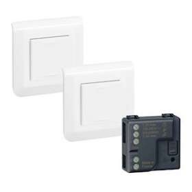Prêt à poser Mosaic 2 commandes sans fils sans pile + 1 micromodule - blanc|Legrand-LEG077725L