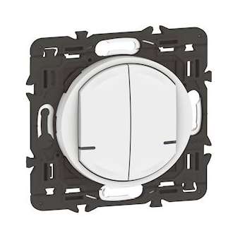 Interrupteur double avec Neutre connecté Céliane with Netatmo sans plaque blanc|Legrand-LEG067722A