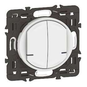 Interrupteur double avec Neutre connecté Céliane with Netatmo sans plaque blanc|Legrand-LEG067722A