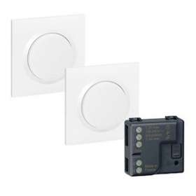 Prêt à poser dooxie 2 commandes sans fil sans pile + 1 micromodule - blanc|Legrand-LEG600699L