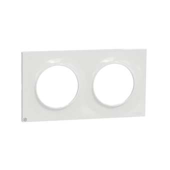 Odace Styl, plaque 2 postes horiz./vert. entraxe 71mm, Antibacterien|Schneider Electric-SCHS500704