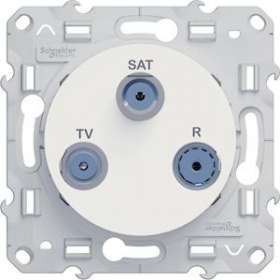 Odace, prise TV/FM/SAT Blanc, 1 entrée, à vis|Schneider Electric-SCHS520461