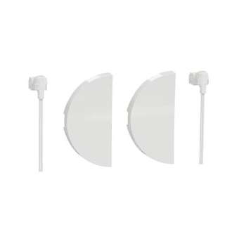 Odace, 2 demi enjoliveur Blanc livré avec 2 LED bleu 0,15 mA connexion par câble|Schneider Electric-SCHS520298