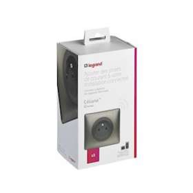 Pack 3 prises de courant connectées Céliane with Netatmo - graphite|Legrand-LEG067645