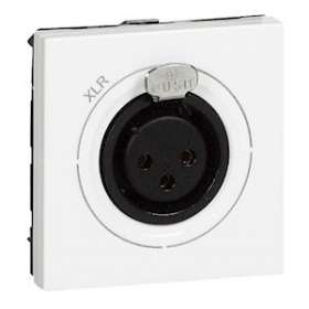 Prise XLR 3 pôles femelle Mosaic 2 modules - blanc|Legrand-LEG078755