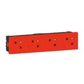Prise 4x2P+T Surface Mosaic Link à raccordement latéral 8 modules - rouge|Legrand-LEG077174L