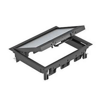 Boîtier de sol à bord recouvrant GES6-2U10T 9011|Obo bettermann france-BTM7405322