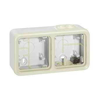 Boîtier étanche à embouts 2 postes horizontaux Plexo composable IP55 - blanc|Legrand-LEG069690