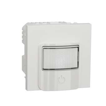 Unica - détecteur de mouvements + poussoir - 230V - 10A - Blanc - méca seul|Schneider Electric-SCHNU352518