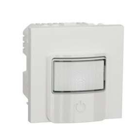 Unica - détecteur de mouvements + poussoir - 230V - 10A - Blanc - méca seul|Schneider Electric-SCHNU352518