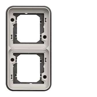 cubyko Support d'encastrement double verticale associable gris IP55|Hager-HAGWNA408