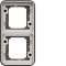 cubyko Support d'encastrement double verticale associable gris IP55
