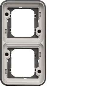 cubyko Support d'encastrement double verticale associable gris IP55|Hager-HAGWNA408