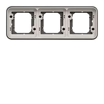 cubyko Support d'encastrement triple horizontale associable gris IP55|Hager-HAGWNA403