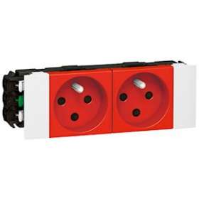 Prise 2x2P+T à détrompage Mosaic Soluclip goulotte clippage direct 4 modules|Legrand-LEG077122