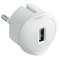 Chargeur USB 5V 1,5A maximum avec fiche 2P 10A et encombrement réduit - blanc