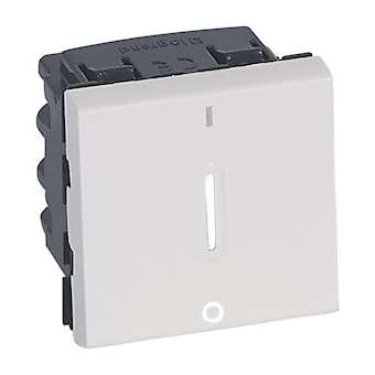 Interrupteur bipolaire à voyant 16AX 250V~ Mosaic 2 modules - blanc|Legrand-LEG077052
