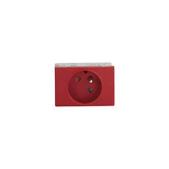 Prise TerCia 2 pôles + terre simple détrompée spécial goulotte rouge|Iboco-IBOB45011