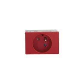 Prise TerCia 2 pôles + terre simple détrompée spécial goulotte rouge|Iboco-IBOB45011