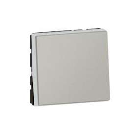 Poussoir ou poussoir inverseur Mosaic Easy-Led 6A 250V~ 2 modules - alu|Legrand-LEG079240L