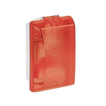 Hublot rectangulaire étanche Plexo avec diffuseur rouge pour lampe E27|Legrand-LEG062402