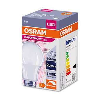 OSRAM LED DIM CLA60 Dépolie 827 E27 8,8W 806lm|Ledvance-OSR594180