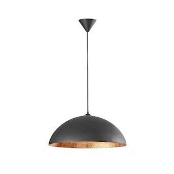 COOPER-Susp. E27 60W max, D450mm, verre noir/int. cuivré structuré, lp non incl|Aric-ARI4194