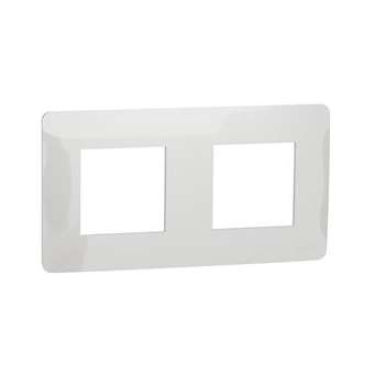 Unica Studio - plaque de finition - Blanc - 2 postes|Schneider Electric-SCHNU200418